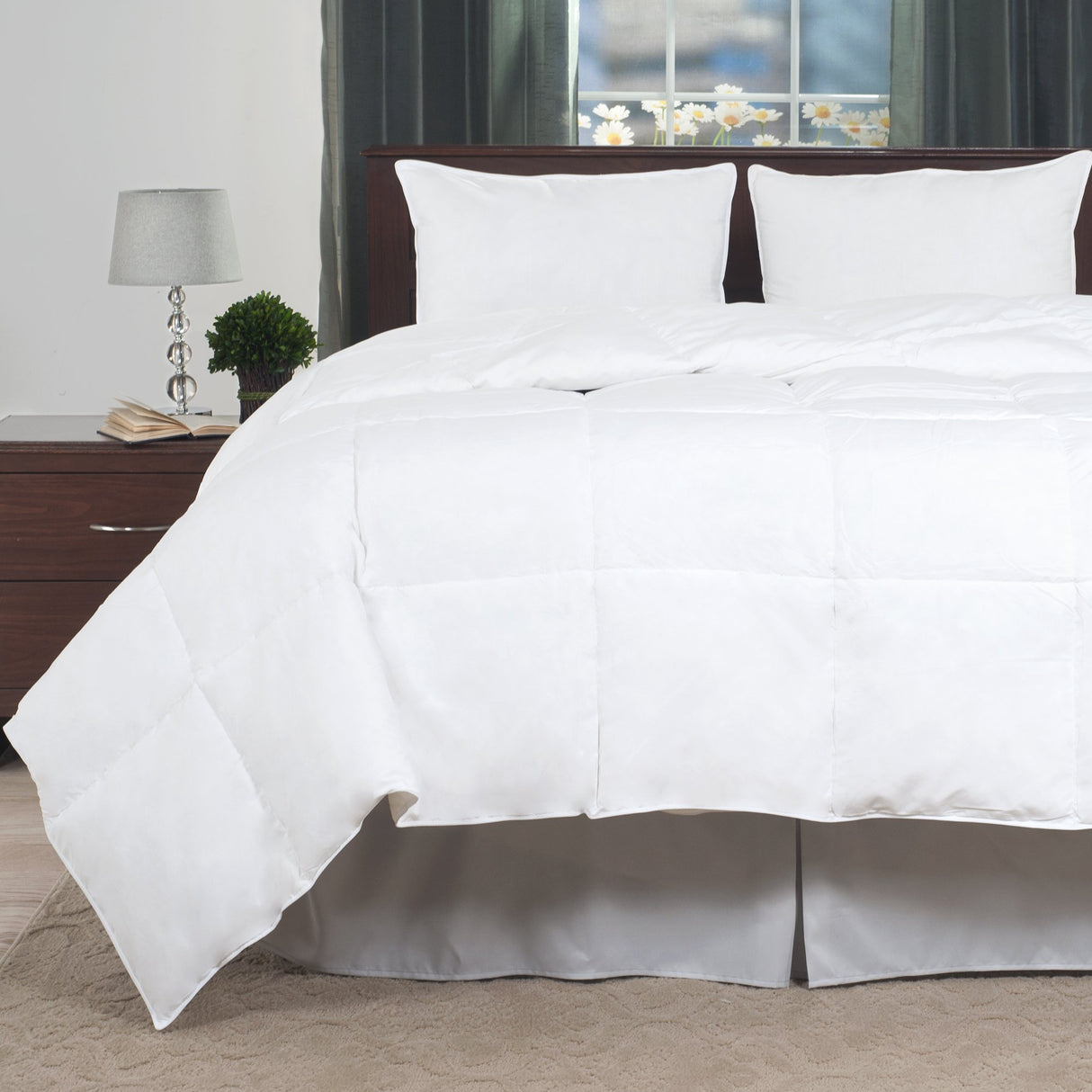 100-Percent Cotton Feather Down Bedding Comforter, Full/Queen