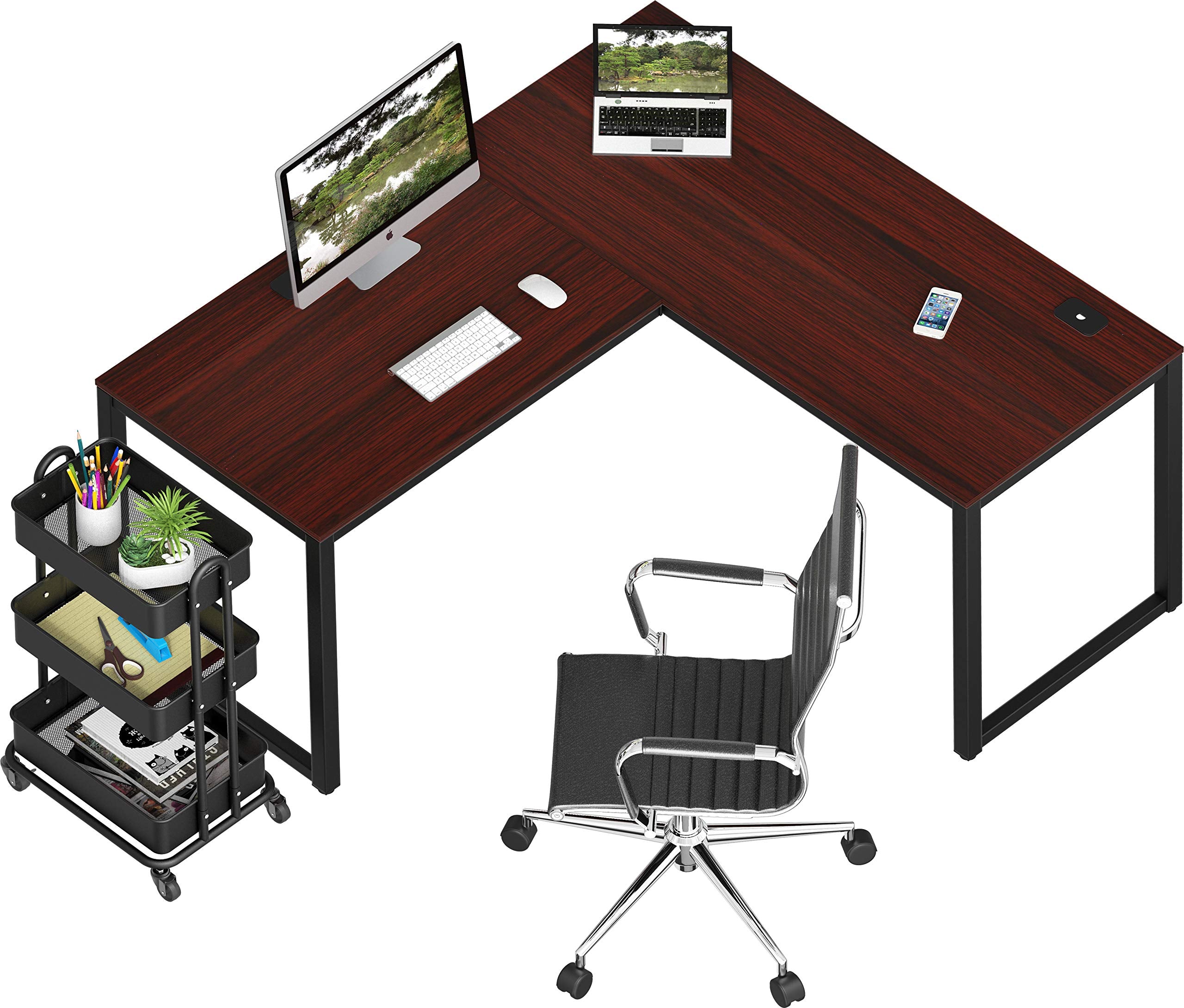 Bircata UltraSpace 55"x60" L-Shaped Desk – Premium Home Office Corner Workstation