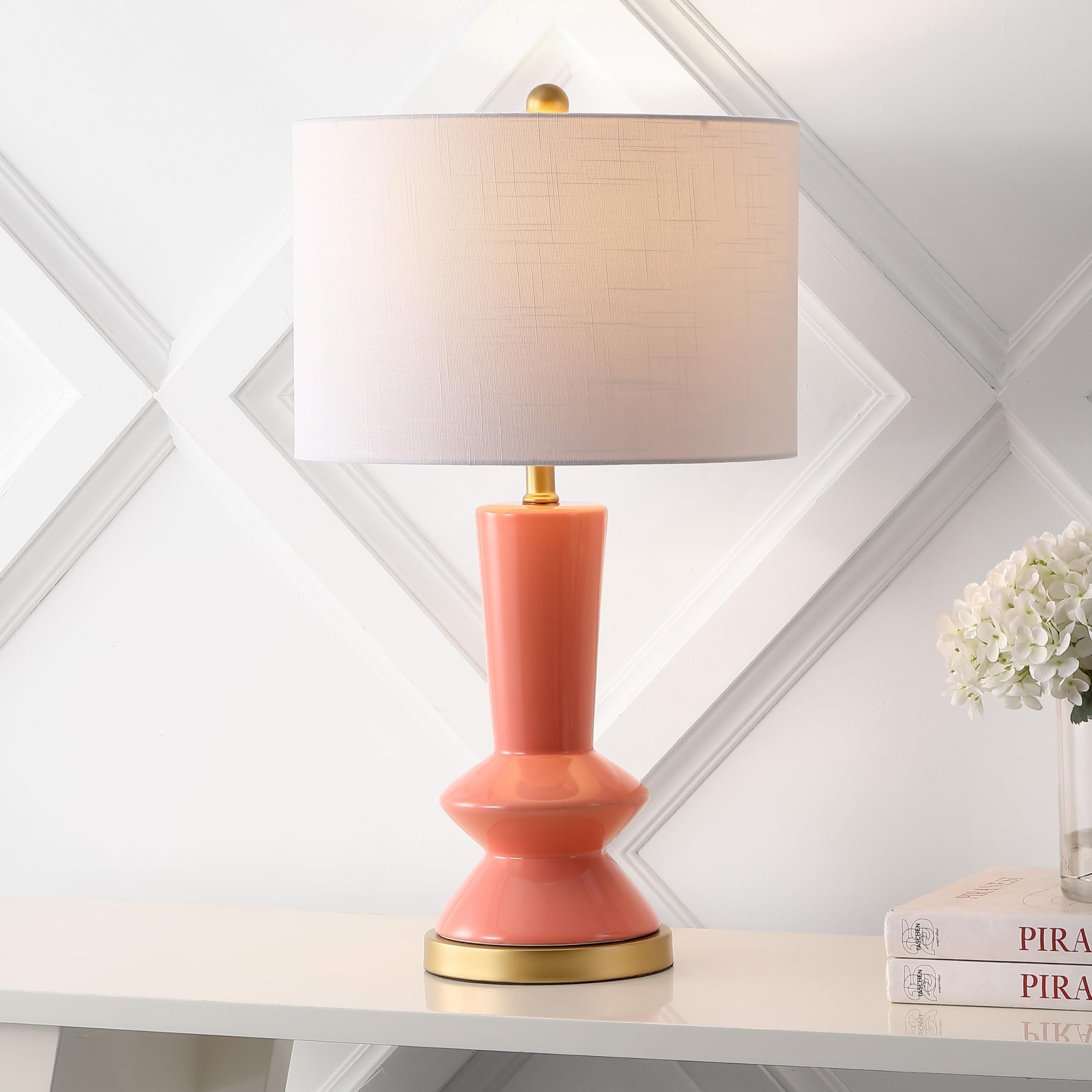 27" Ceramic/Iron Contemporary Glam LED Table Lamp Bedside Desk Nightstand Lamp