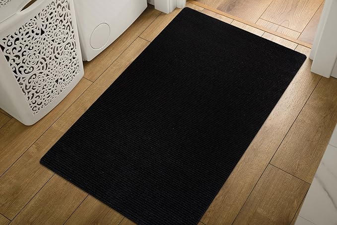 Non Slip Beige Solid Rubber Back Rug for Living Room 8x10 Area Rugs for Kitchen,