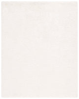 Luxe Shag Collection Area Rug - 8' Square, Ivory, Handmade Glam