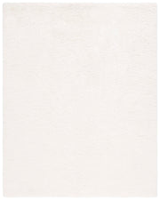 Luxe Shag Collection Area Rug - 8' Square, Ivory, Handmade Glam