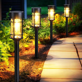 Solar Pathway Lights Outdoor Waterproof, 8 Pack LED Solar Garden Lights