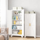 Metal Storage Cabinet with Doors and Shelves,Farmhouse Storage Cabinet