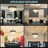 Modern American Pendant Diamond Crystal Chandelier -8 Bulbs