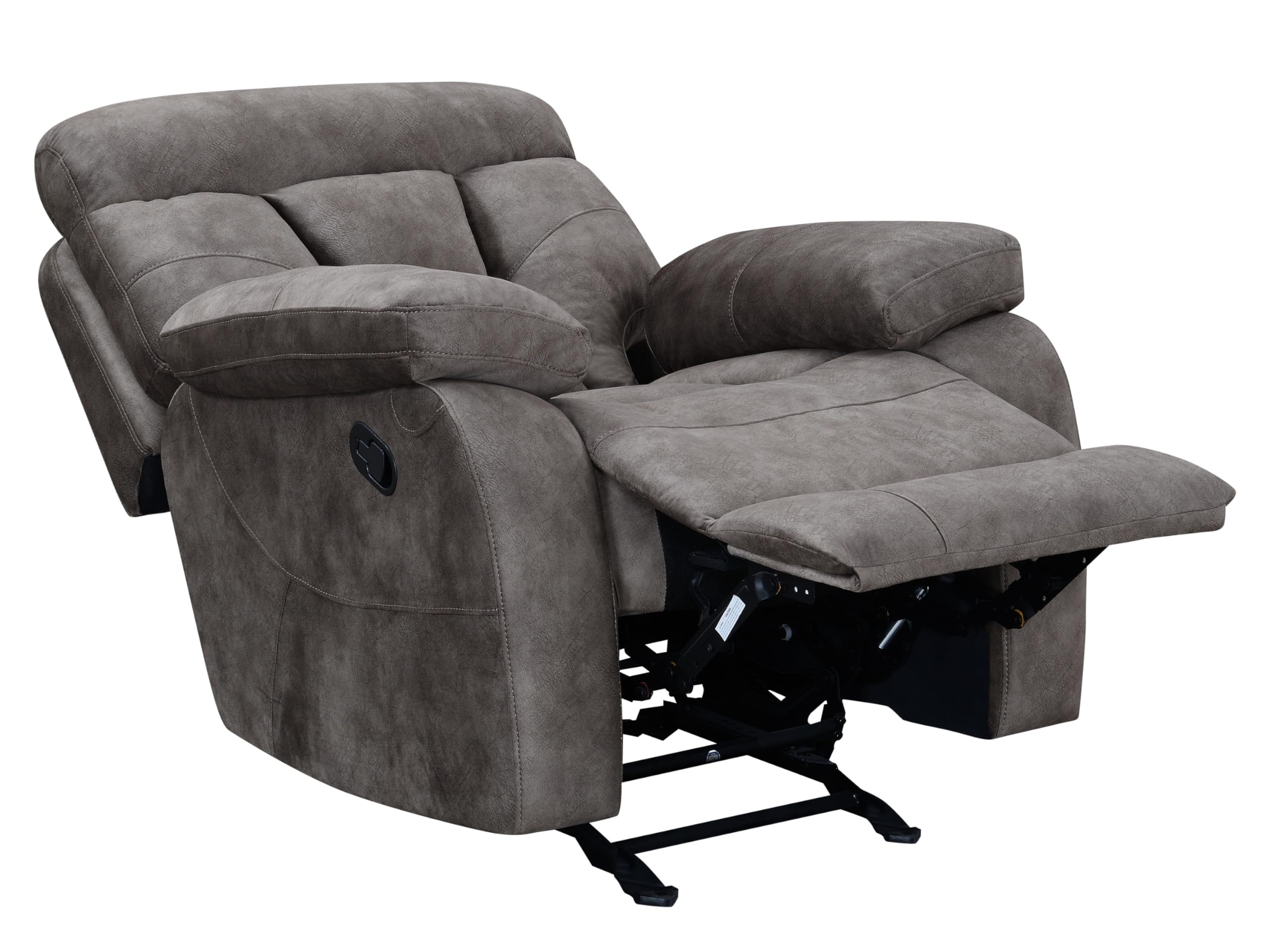 MeloLuxe Plush Flannelette Recliner Chair with Lay-Flat Motion