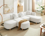 109.84" Modular Sectional Sofa with 3 Pillows, Convertible 5-Seater Comfy