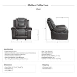 Matteo Glider Recliner, Two-Tone Gray