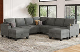 Sectional Sofa L Shaped Sectional Couch with Storage Ottoman Convertible