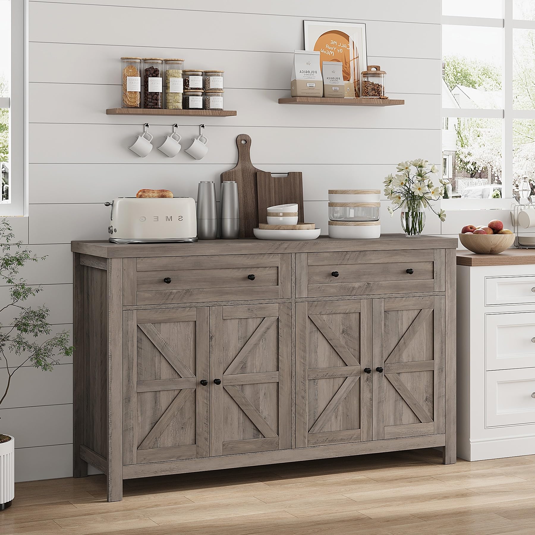 55" Buffet Sideboard Cabinet with Storage
