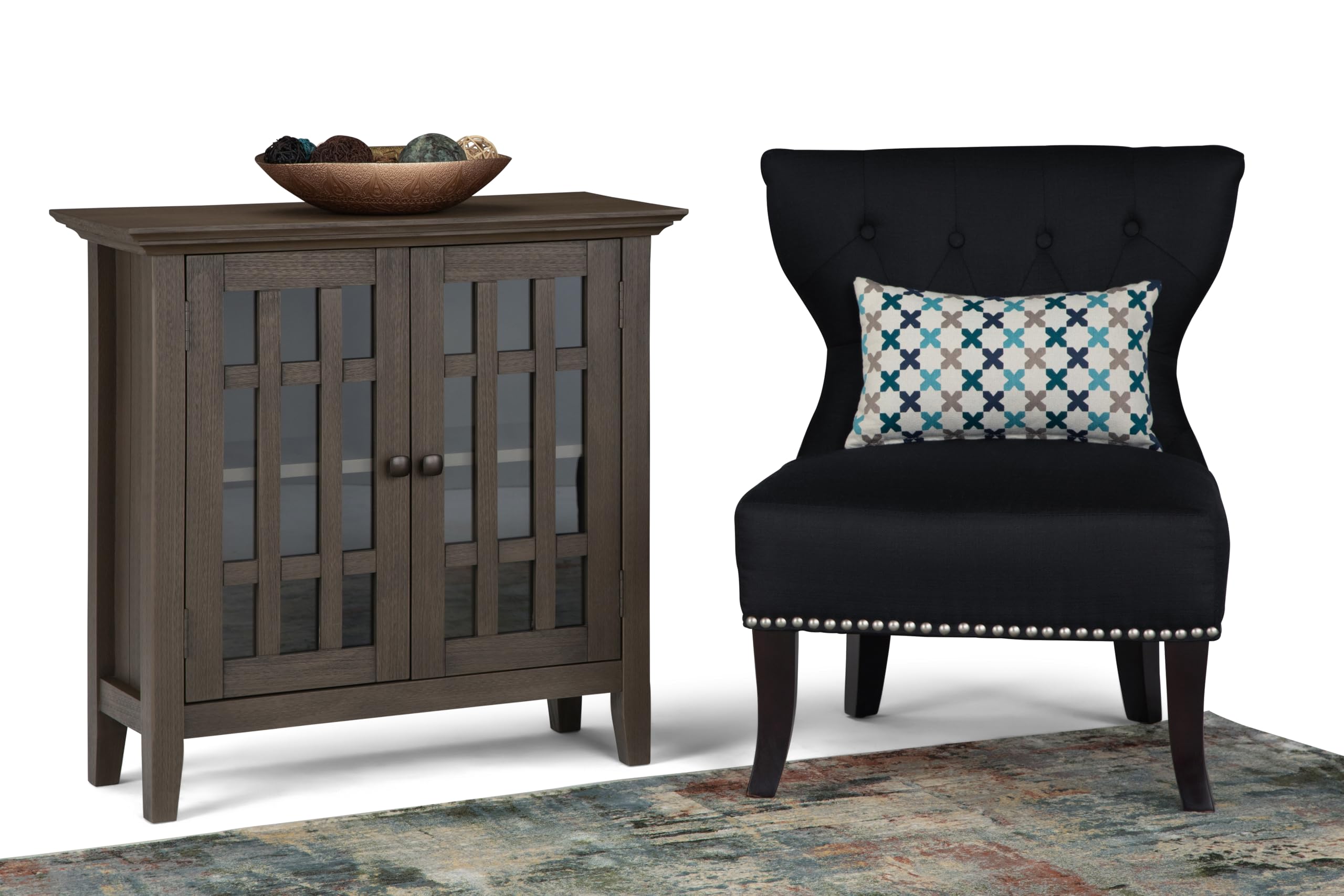 Bedford SOLID WOOD 32 inch Wide Transitional Low Storage Media Cabinet in Farmhouse