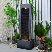 Water Fountain Outdoor Curved Faux Slate Waterfall Feature Freestanding Fountains