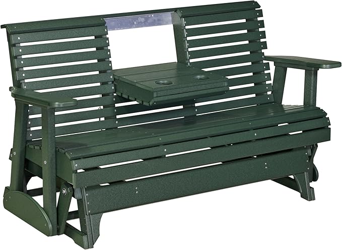 5' Plain Double Glider Bench, 2 Person Glider Chair, 2 Seat Outdoor Glider, Outdoor