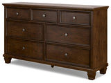 Danabrin Traditional 7 Drawer Dresser for Bedroom, Dark Brown