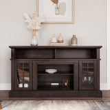 Traditional 58 Inch Rustic Wood TV Stand & Media Entertainment Center Console Table