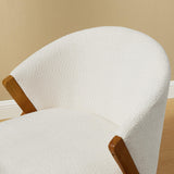 Chairs, Modern Boucle Accent Chairs for Living Rooms, Vanity Chairs for Bedrooms, White