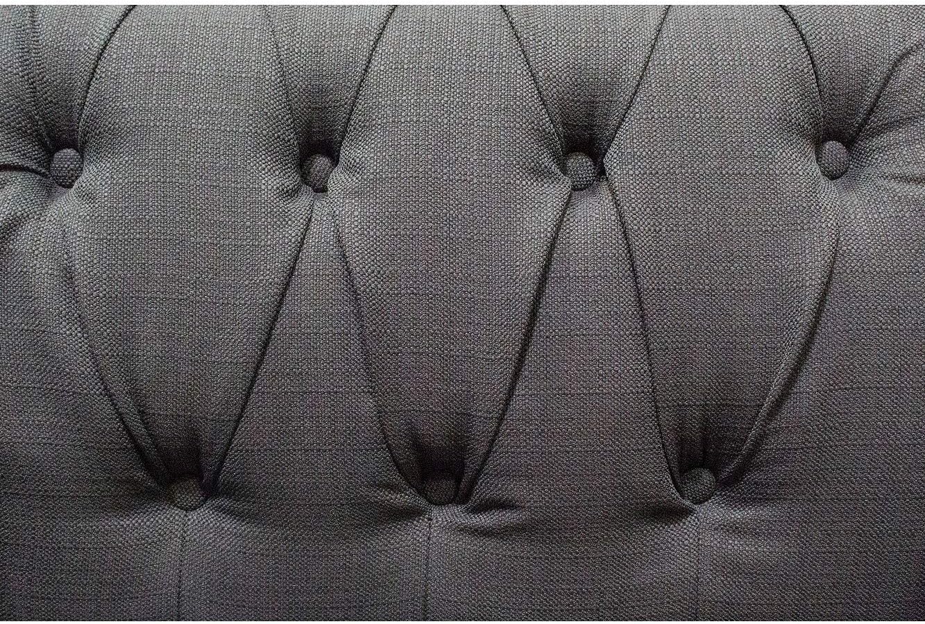 Venice Contemporary Tufted Upholstered Linen Blend Loveseat, Charcoal