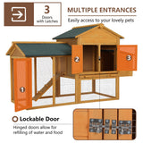 Chicken Coop 75.7" Large Hen House Wooden Multi-Level Poultry Cage