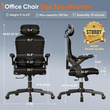 Office Chair, High Back Mesh Desk Chair with Adjustable Lumbar Support, 3D Flip