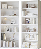 Bookshelves and Bookcases Set of 2 Floor Standing 6 Tiers Display Storage
