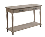 Ariolo Rectangular 2-Drawer Wooden Sofa Table in Weathered Oak Wood