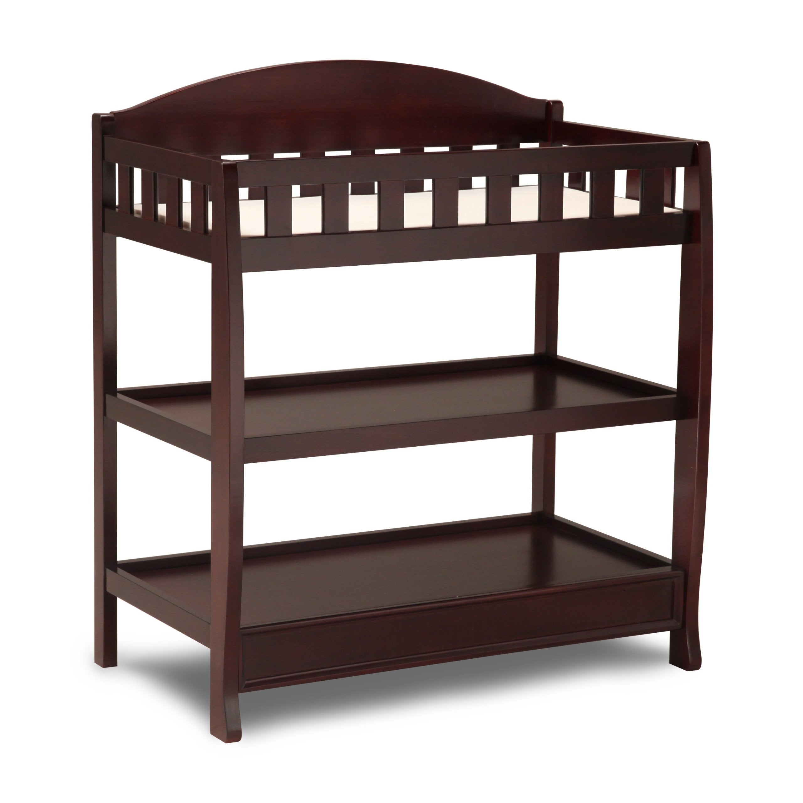 Delta Children Perry 6-in-1 Convertible Crib - Greenguard Gold Certified, Walnut Espresso & Infant Changing Table with Pad, Espresso Cherry