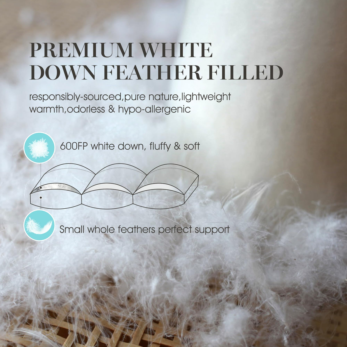 3 Inch White Down Mattress Topper - Queen Size White Feather