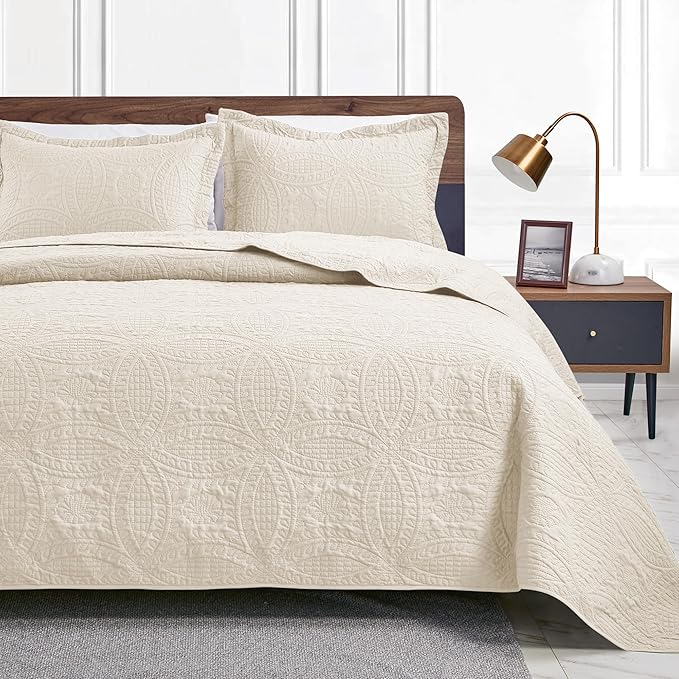 cabin King Size Quilt Set Blue Bedspreads - Soft Bed Summer Quilt Lightweight Microfiber