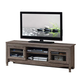 Storage & Glass Display Cabinets, Driftwood TV Stand for Living Room or Bedroom with Cable Management, Fits Screens up to 65 Inches When Measured Diagonally, Grey