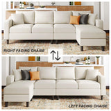 Velvet Convertible Sectional Sofa L Shaped Couch Reversible Sectional Sofa