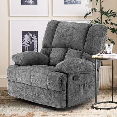 Oversized Rocking Rocker Recliner Chair for Living Room Adults, Chocolate