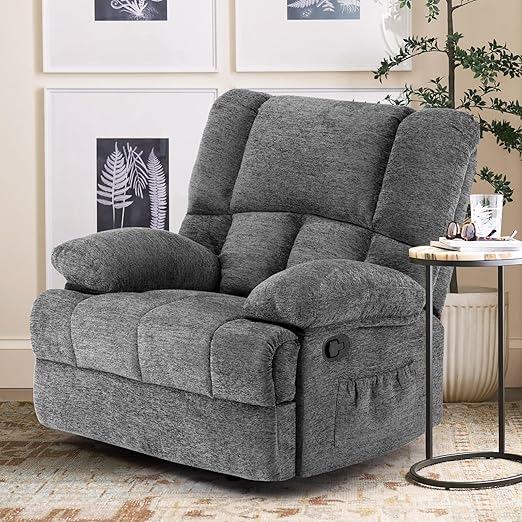 Oversized Rocking Rocker Recliner Chair for Living Room Adults, Camel