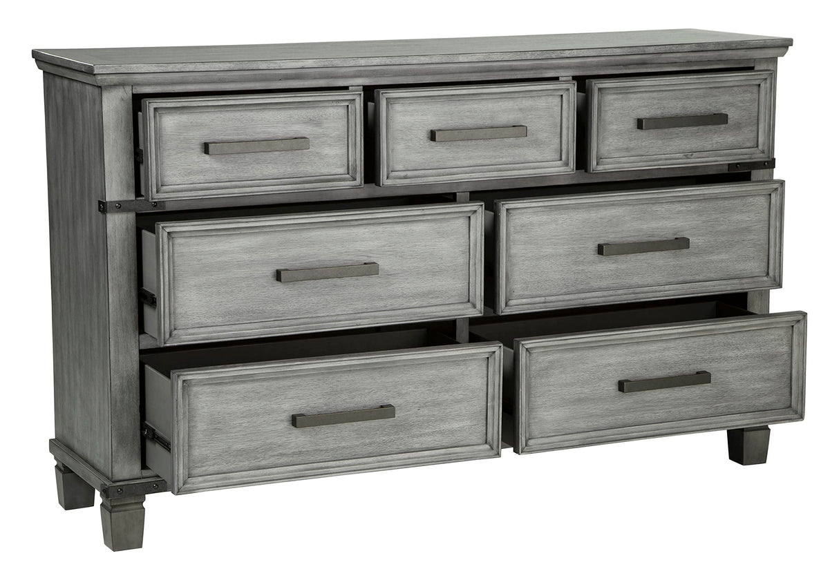 Russelyn Rustic Dresser with 7 Drawers, Gray