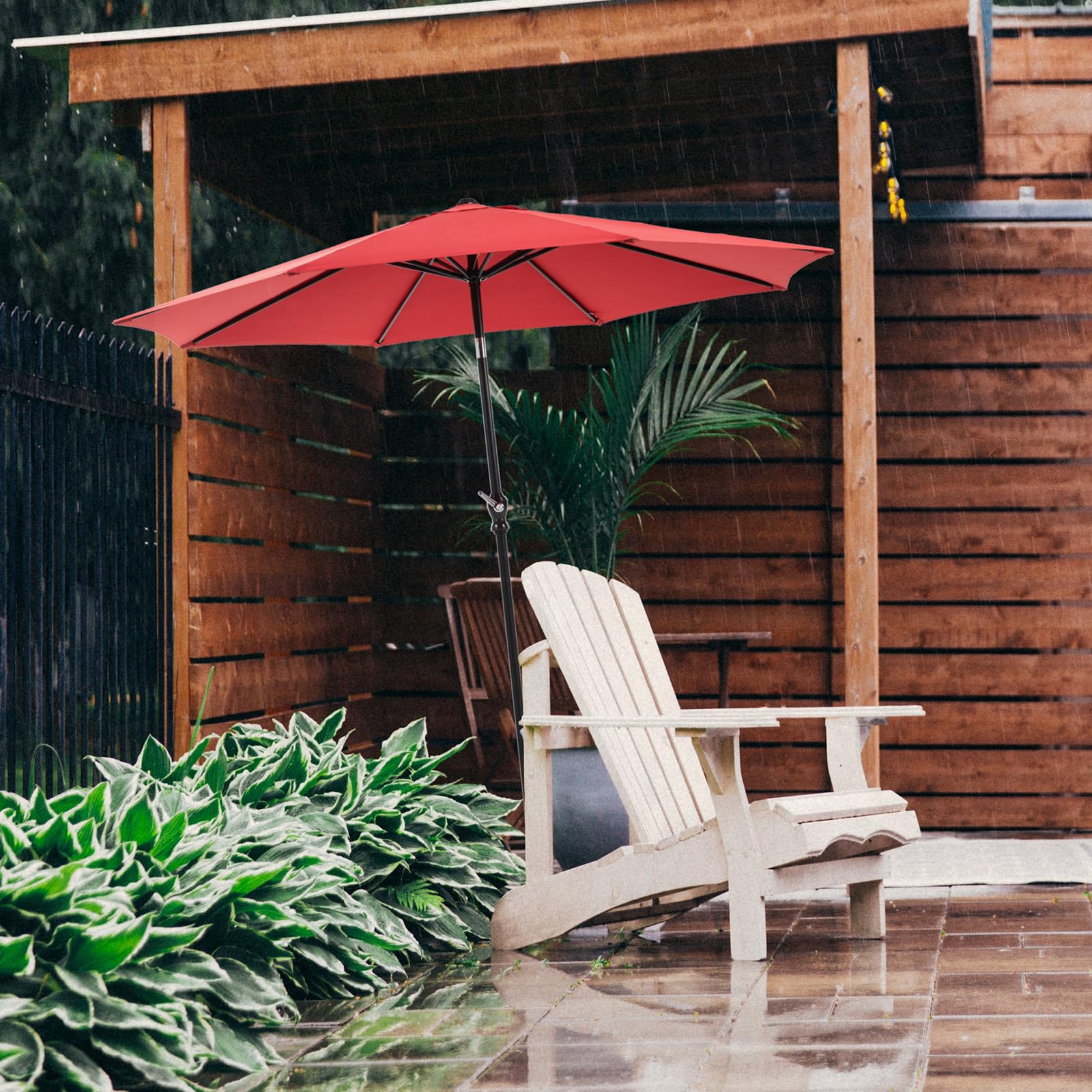 9FT Outdoor Patio Umbrella with Push Button Tilt and Crank