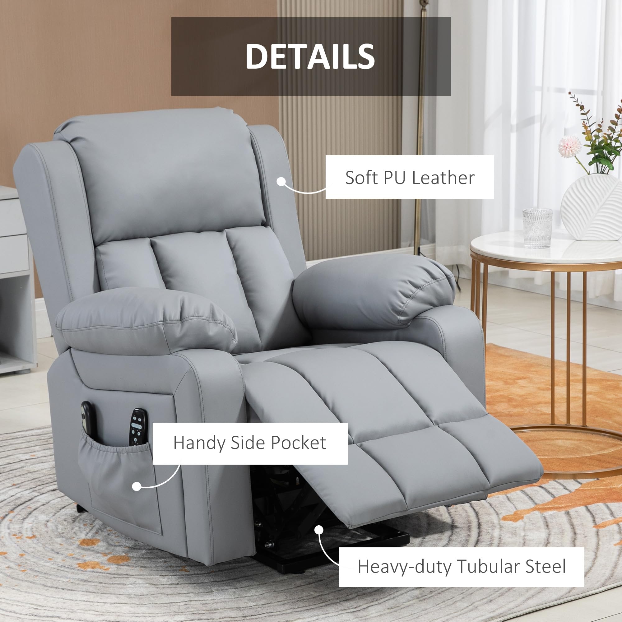 VibeLift Power Lift Massage Recliner – Oversized Comfort
