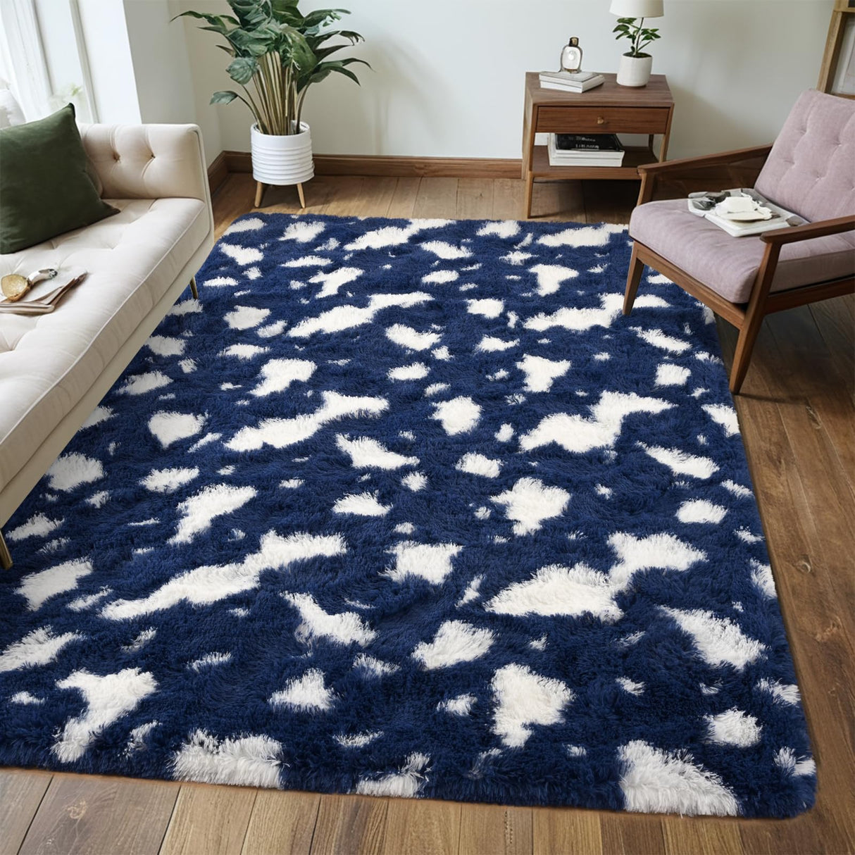 Fluffy Bedroom Rug Carpet - 5x7 Feet Shaggy Area Rugs for Living Room, Soft Rug for Girls Boys Kids Room,