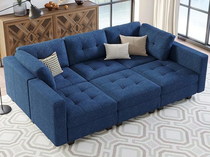 Modular Sectional Sleeper Sofa Couch with Storage Seat Reversible Modular Sofa Couch