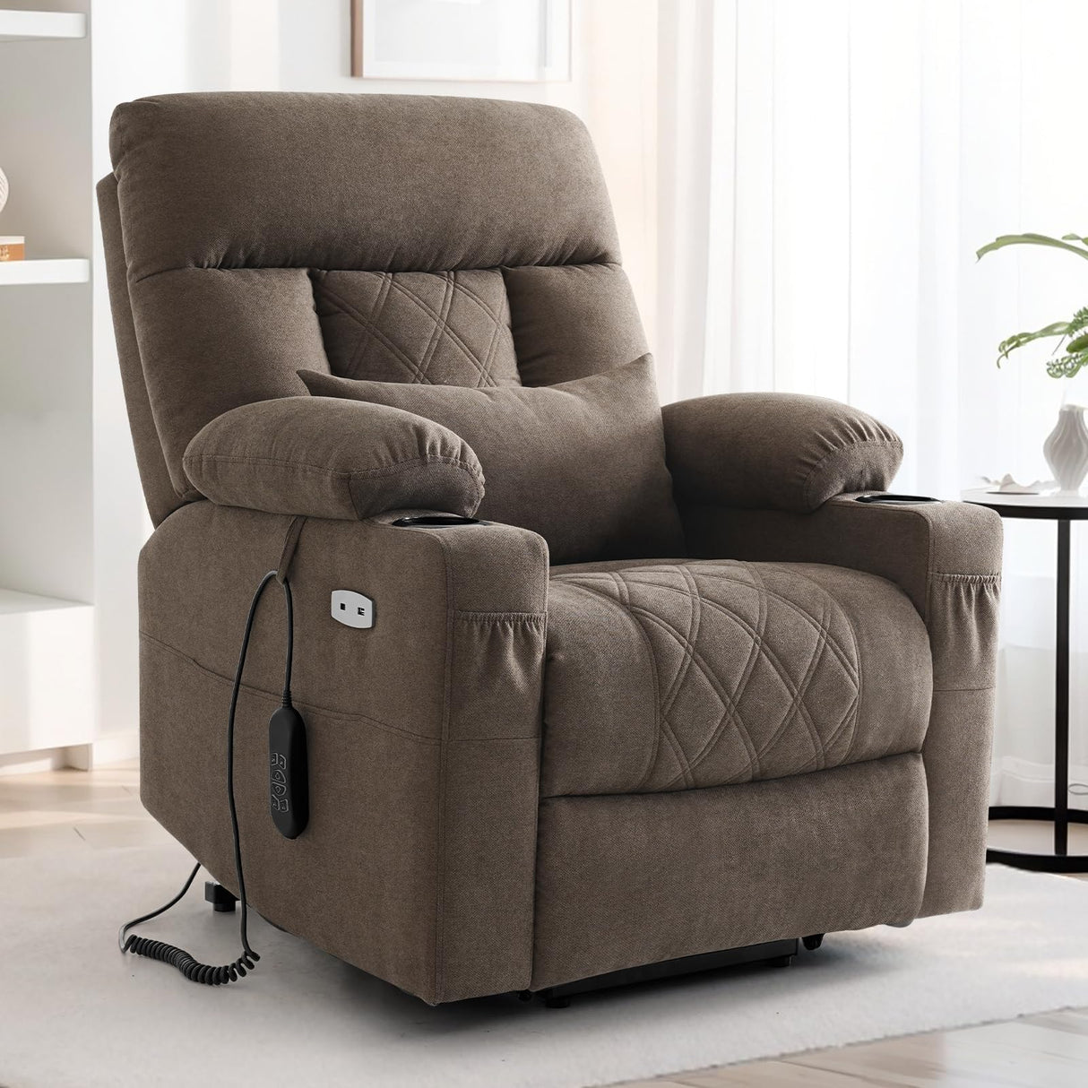 Power Lift Recliner Chair for Elderly with Extended Footrest