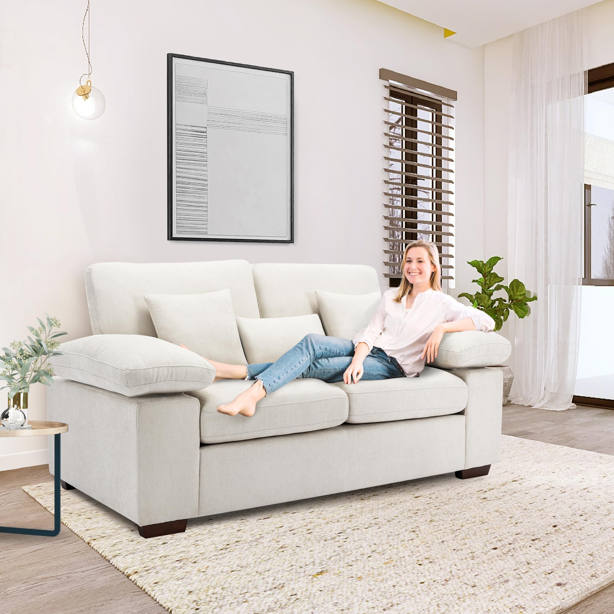 Loveseat Couch Sofa,73" Upholstered Living Room Sofa