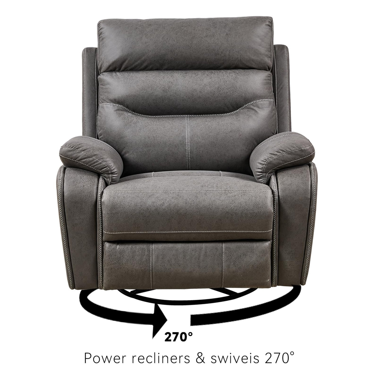 Dual OKIN Motor Power Recliner Chairs Swivel Rocker Recliner with One-key Reset Button