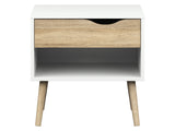 Diana 1 Drawer Nightstand, White/Oak Structure