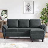 79" Convertible Sectional Sofa, Small L Shaped 3-Seat Couch with Reversible Chaise