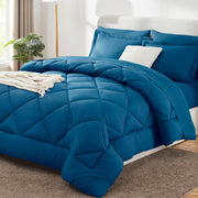 King Bed in a Bag 7-Pieces Comforter Sets with Comforter and Sheets Teal All Season