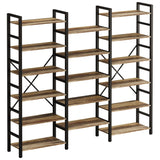 Bookshelves 6 Tiers Triple Wide Industrial Bookshelf, Large Etagere Bookshelf Open Display Shelves