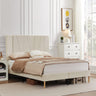 Upholstered Platform with Complete Headboard and Strong Wooden Slats