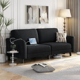 67" W Fabric Sofa Couch 2 Seater Loveseat Sofa with USB Charging Ports Upholstered