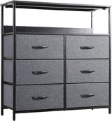 Dresser for Bedroom 6 Drawer Dresser with Shelvesfor Kids Room, Closet