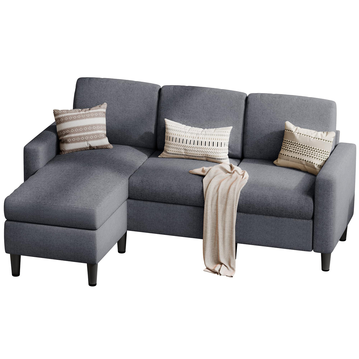 -Shaped Couch Sofa for Living Room Convertible Sectional Sofa