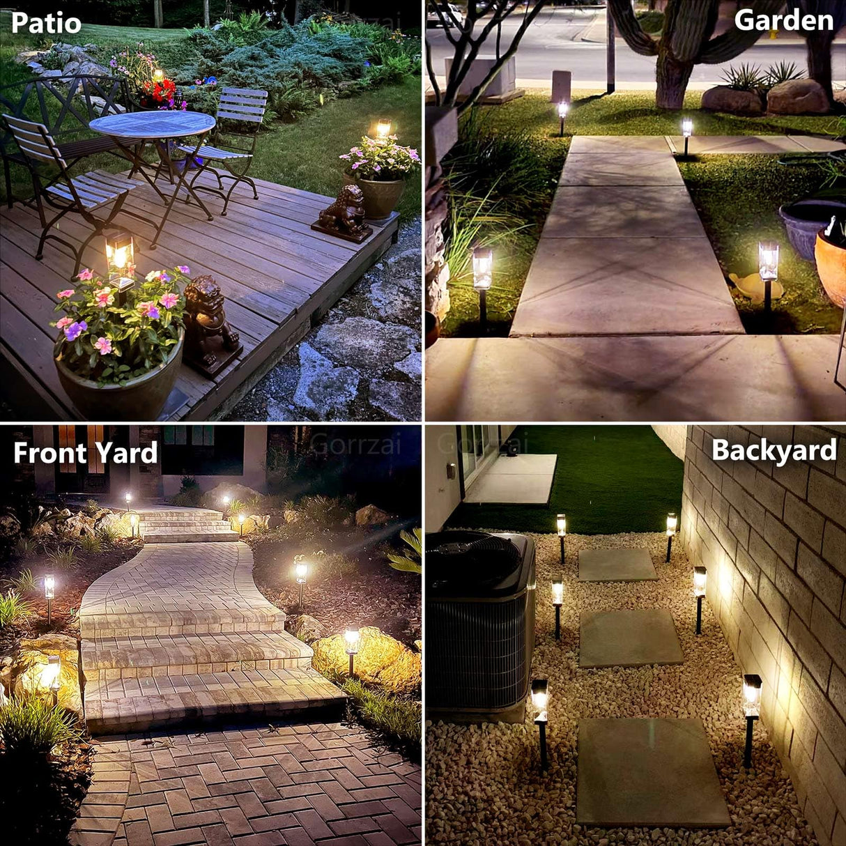 Pathway Lights 8 Pack Solar Outdoor Lights, Upgraded Stainless Steel Garden Lights