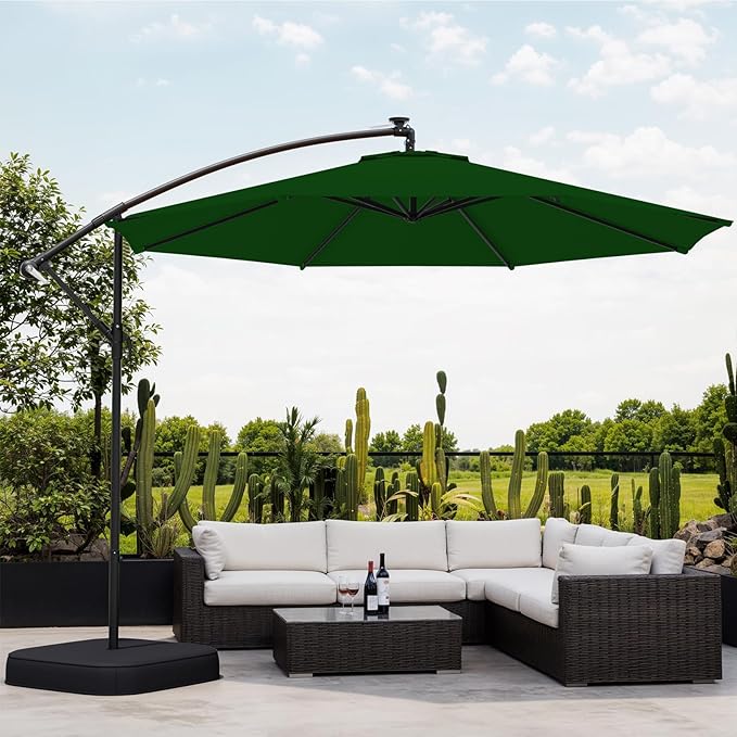 10ft Patio Umbrella with Base Included, Outdoor Offset Cantilever Umbrella